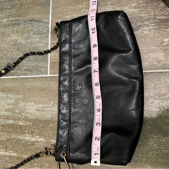 Elliott Lucca Black Leather Crossbody Bag Purse Chain Strap - Picture 11 of 12